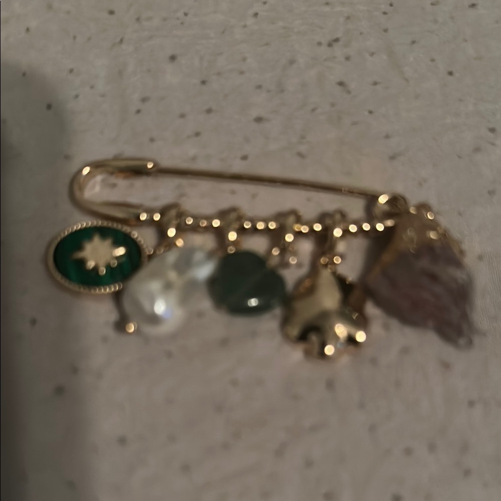 Piper Gold and Green Charm Pin
